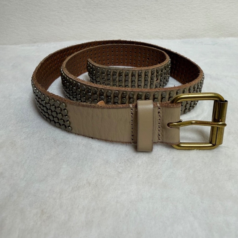 Amsterdam Heritage Leather Women's Camiel Belt with Antique Stud Size M/L 95 cms